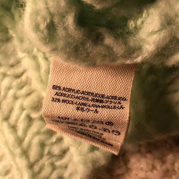 FREE PEOPLE Wool Blend Mint Green Crashing Waves Loose Knit Sweater - Picture 7 of 10